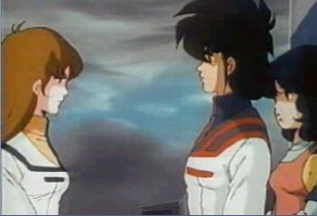 Lisa frente a Rick y Minmei